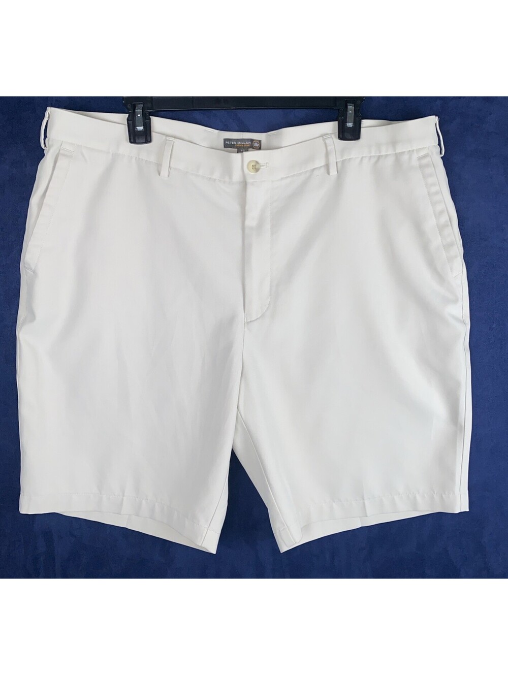 Peter Millar Crown Sport Sz 40 Men’s Golf Shorts Off White Pockets 9” Inseam